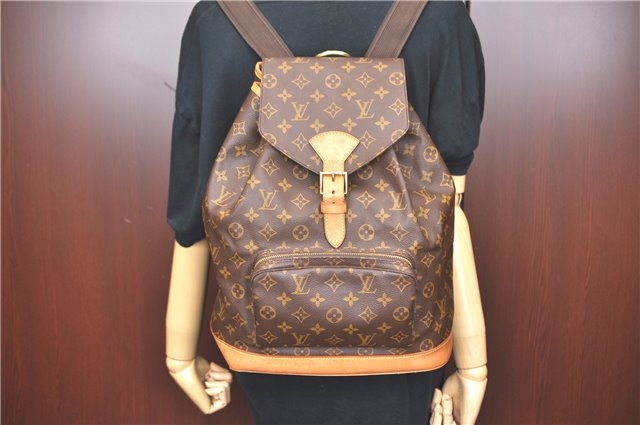 Authentic Louis Vuitton Monogram Montsouris GM Backpack M51135 LV J5223