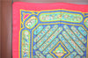 Authentic HERMES Carre 90 Scarf "QALAMDAN" Silk Red J5225