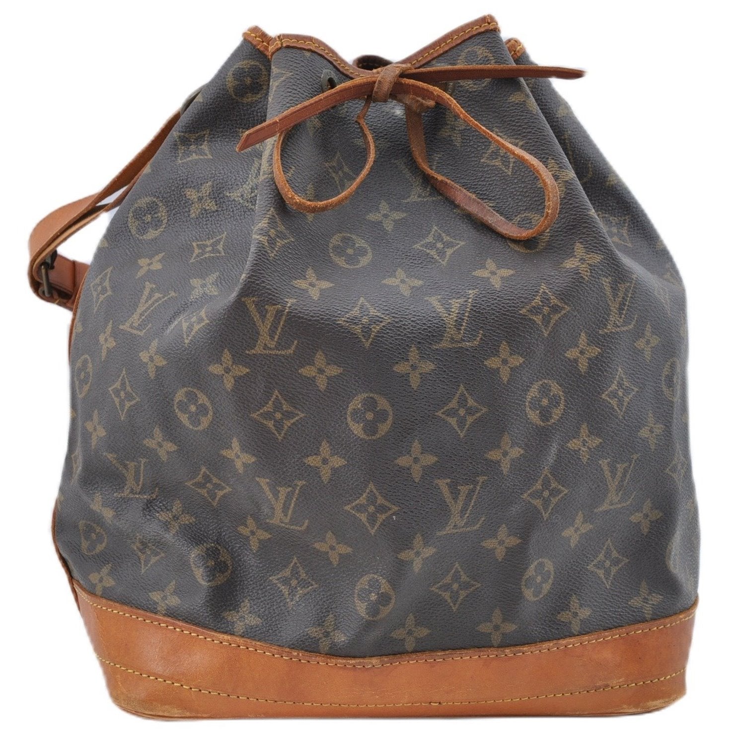 Authentic Louis Vuitton Monogram Noe Shoulder Drawstring Bag M42224 LV J5298