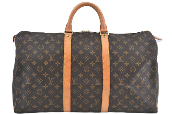 Authentic Louis Vuitton Monogram Keepall 50 Travel Boston Bag M41426 LV J5311