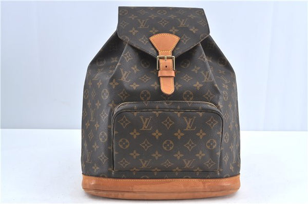 Authentic Louis Vuitton Monogram Montsouris GM Backpack M51135 LV J5313