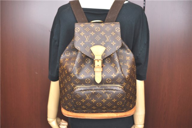 Authentic Louis Vuitton Monogram Montsouris GM Backpack M51135 LV J5313