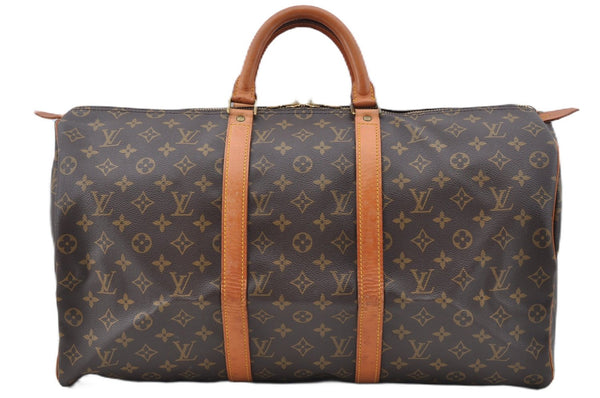 Authentic Louis Vuitton Monogram Keepall 50 Travel Boston Bag M41426 LV J5317