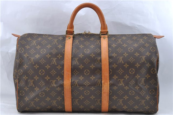 Authentic Louis Vuitton Monogram Keepall 50 Travel Boston Bag M41426 LV J5317