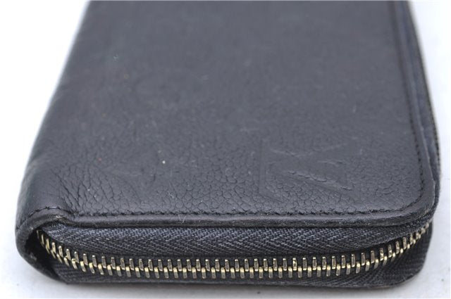 Authentic Louis Vuitton Empreinte Zippy Wallet Long Purse Black LV J5319