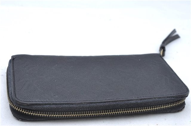 Authentic Louis Vuitton Empreinte Zippy Wallet Long Purse Black LV J5319