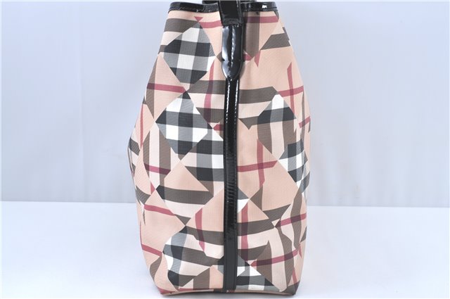 Authentic BURBERRY Vintage PVC Leather Shoulder Tote Bag Beige J5346