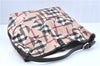 Authentic BURBERRY Vintage PVC Leather Shoulder Tote Bag Beige J5346