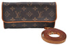 Authentic Louis Vuitton Monogram Pochette Twin PM Shoulder Bag M51854 LV J5366