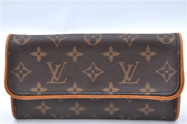 Authentic Louis Vuitton Monogram Pochette Twin PM Shoulder Bag M51854 LV J5366
