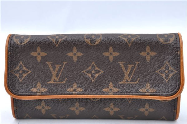 Authentic Louis Vuitton Monogram Pochette Twin PM Shoulder Bag M51854 LV J5366