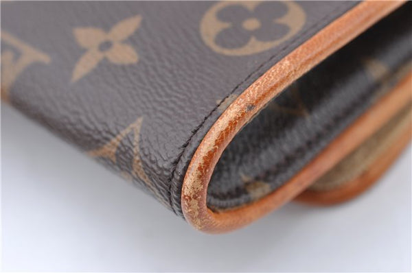 Authentic Louis Vuitton Monogram Pochette Twin PM Shoulder Bag M51854 LV J5366