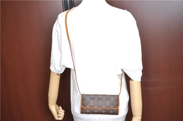 Authentic Louis Vuitton Monogram Pochette Twin PM Shoulder Bag M51854 LV J5366