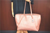 Authentic FENDI Selleria Shoulder Tote Bag Leather Pink Gold J5377