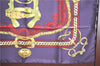 Authentic HERMES Carre 90 Scarf "BRIDE DE COUR" Silk Purple Box J5379