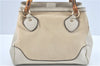 Authentic GUCCI Bamboo 2Way Shoulder Hand Bag Leathe 308360 Ivory J5410