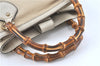 Authentic GUCCI Bamboo 2Way Shoulder Hand Bag Leathe 308360 Ivory J5410
