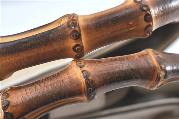 Authentic GUCCI Bamboo 2Way Shoulder Hand Bag Leathe 308360 Ivory J5410