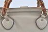 Authentic GUCCI Bamboo 2Way Shoulder Hand Bag Leathe 308360 Ivory J5410
