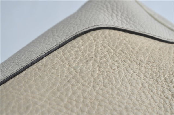 Authentic GUCCI Bamboo 2Way Shoulder Hand Bag Leathe 308360 Ivory J5410