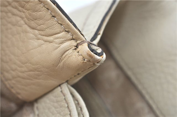 Authentic GUCCI Bamboo 2Way Shoulder Hand Bag Leathe 308360 Ivory J5410