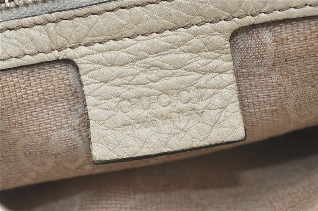 Authentic GUCCI Bamboo 2Way Shoulder Hand Bag Leathe 308360 Ivory J5410