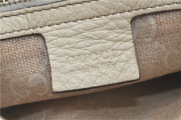 Authentic GUCCI Bamboo 2Way Shoulder Hand Bag Leathe 308360 Ivory J5410