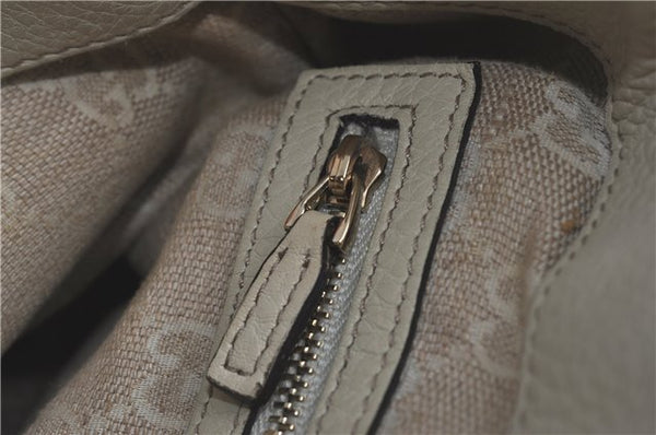 Authentic GUCCI Bamboo 2Way Shoulder Hand Bag Leathe 308360 Ivory J5410