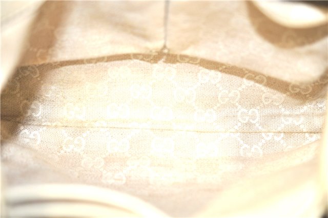 Authentic GUCCI Bamboo 2Way Shoulder Hand Bag Leathe 308360 Ivory J5410