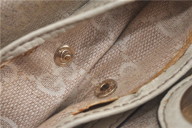 Authentic GUCCI Bamboo 2Way Shoulder Hand Bag Leathe 308360 Ivory J5410