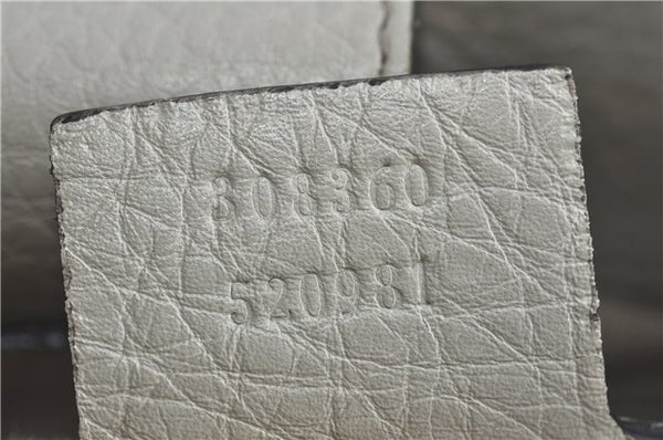 Authentic GUCCI Bamboo 2Way Shoulder Hand Bag Leathe 308360 Ivory J5410