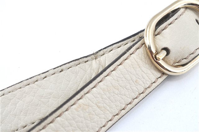 Authentic GUCCI Bamboo 2Way Shoulder Hand Bag Leathe 308360 Ivory J5410