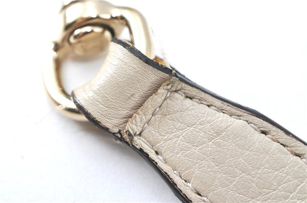 Authentic GUCCI Bamboo 2Way Shoulder Hand Bag Leathe 308360 Ivory J5410