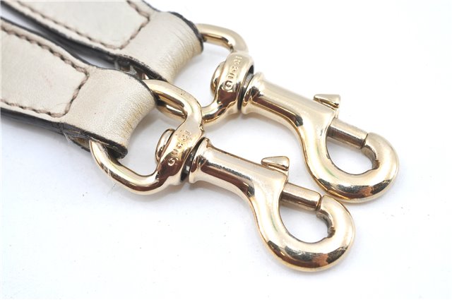 Authentic GUCCI Bamboo 2Way Shoulder Hand Bag Leathe 308360 Ivory J5410