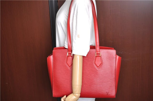Authentic Louis Vuitton Epi Duplex Shoulder Tote Bag Red M52427 LV J5414