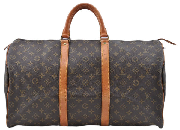 Authentic Louis Vuitton Monogram Keepall 50 Travel Boston Bag Old Model LV J5418