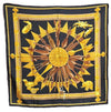 Authentic HERMES Carre 90 Scarf "CUILLERS D`AFRIQUE" Silk Black J5431