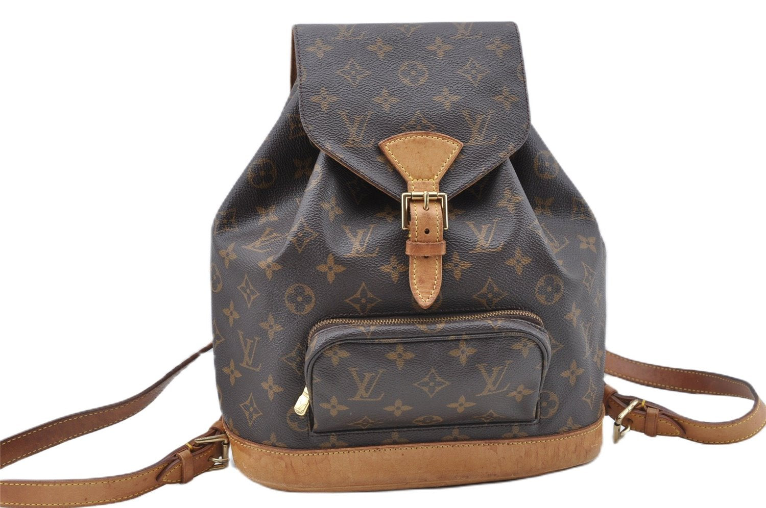 Authentic Louis Vuitton Monogram Montsouris MM Backpack M51136 LV J5439