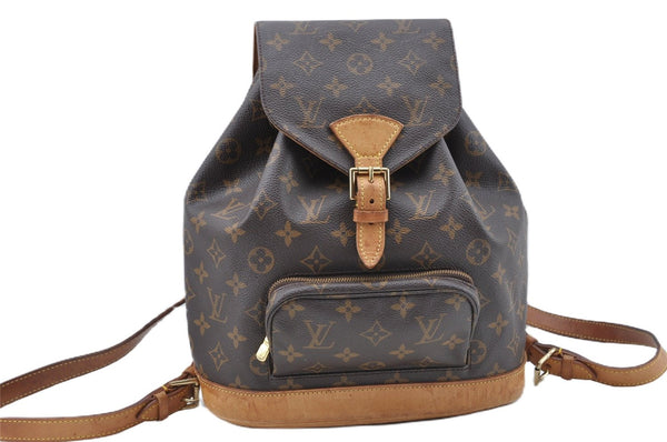 Authentic Louis Vuitton Monogram Montsouris MM Backpack M51136 LV J5439