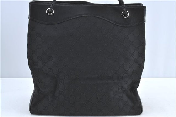 Authentic GUCCI Shoulder Tote Bag GG Canvas Leather 109141 Black J5442