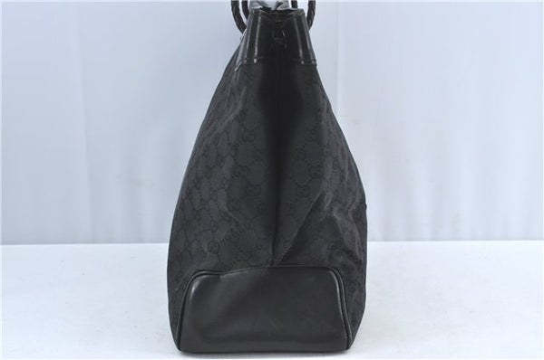 Authentic GUCCI Shoulder Tote Bag GG Canvas Leather 109141 Black J5442