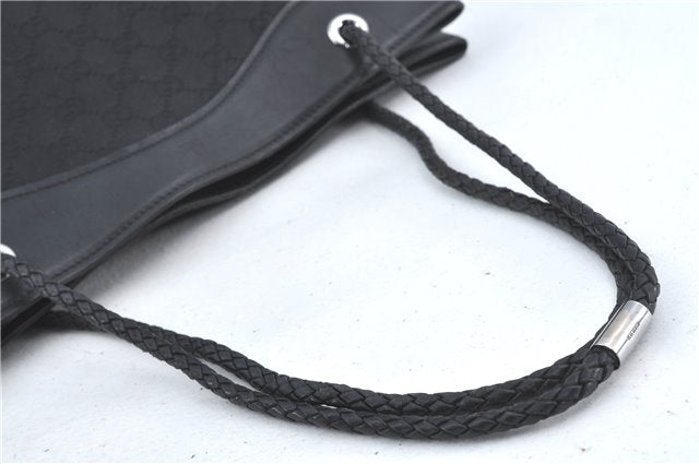 Authentic GUCCI Shoulder Tote Bag GG Canvas Leather 109141 Black J5442