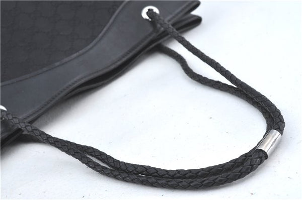 Authentic GUCCI Shoulder Tote Bag GG Canvas Leather 109141 Black J5442