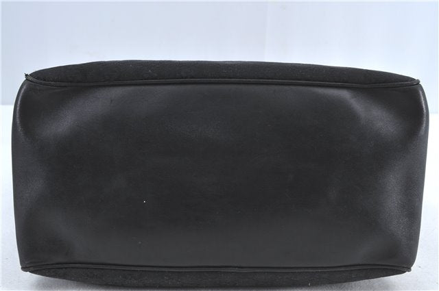 Authentic GUCCI Shoulder Tote Bag GG Canvas Leather 109141 Black J5442