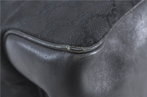 Authentic GUCCI Shoulder Tote Bag GG Canvas Leather 109141 Black J5442