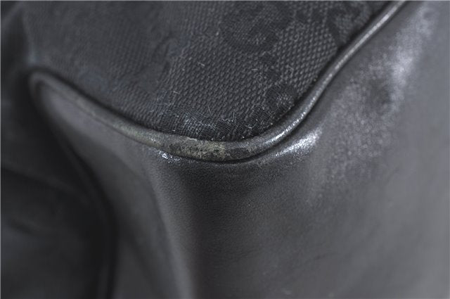 Authentic GUCCI Shoulder Tote Bag GG Canvas Leather 109141 Black J5442