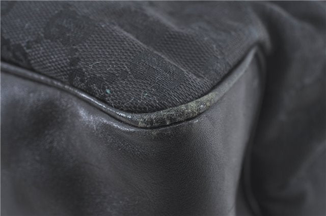 Authentic GUCCI Shoulder Tote Bag GG Canvas Leather 109141 Black J5442