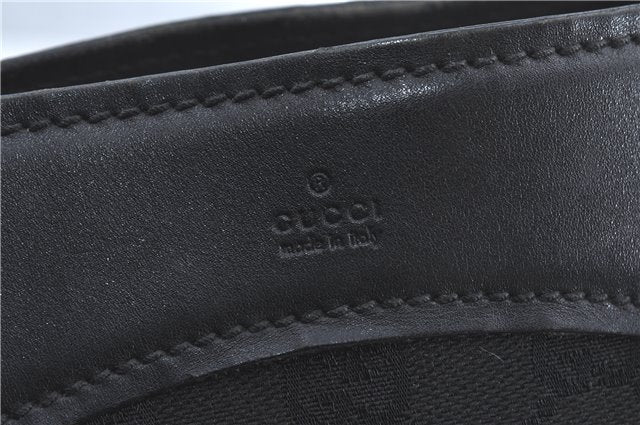 Authentic GUCCI Shoulder Tote Bag GG Canvas Leather 109141 Black J5442