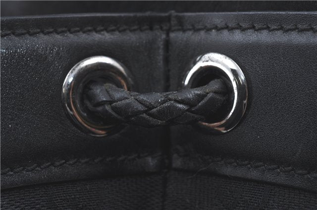 Authentic GUCCI Shoulder Tote Bag GG Canvas Leather 109141 Black J5442