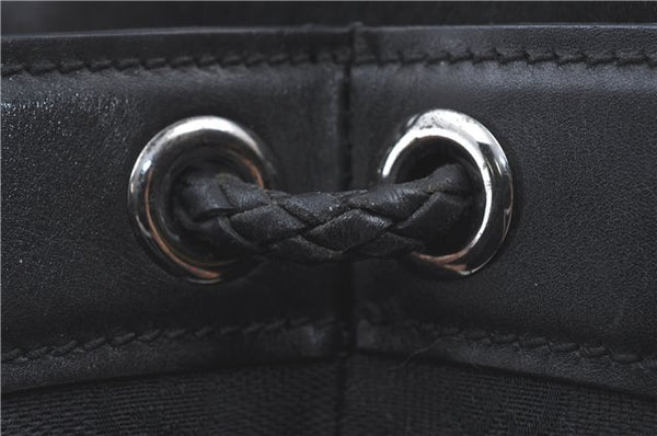 Authentic GUCCI Shoulder Tote Bag GG Canvas Leather 109141 Black J5442